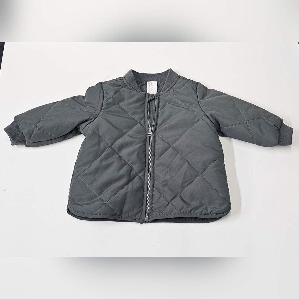 NWOT H&M Quilted Coat Full Zip Bomber Jacket 6M